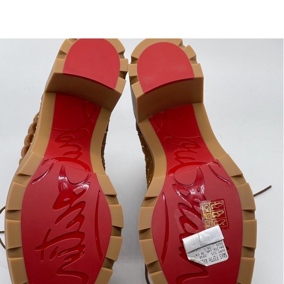 Christian Louboutin DAKITA LUG 70 Studded Spike Suede Boots Heel Booties - Picture 6 of 13